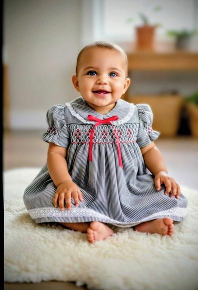 Vestido de Listras em Azulão Casinha de Abelha 003