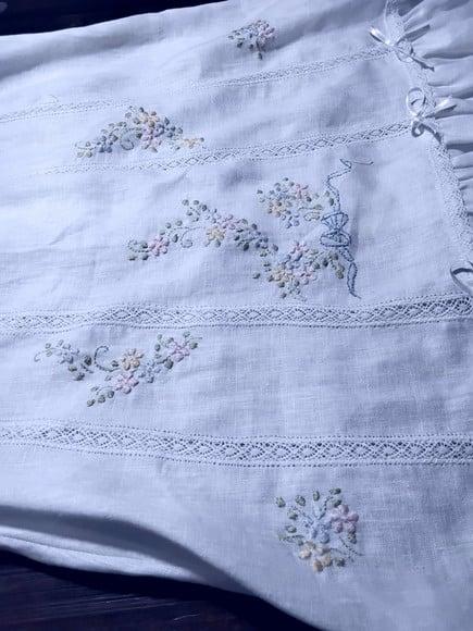 Vestido ou Mandrião de Batismo em Linho  Laura 003