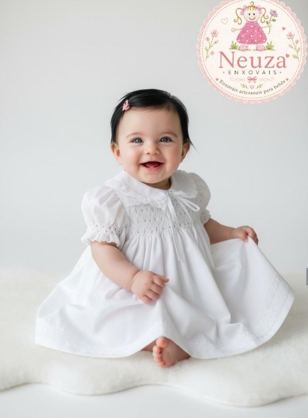 Vestido de Fustão Branco Casinha de Abelha e Pérolas004