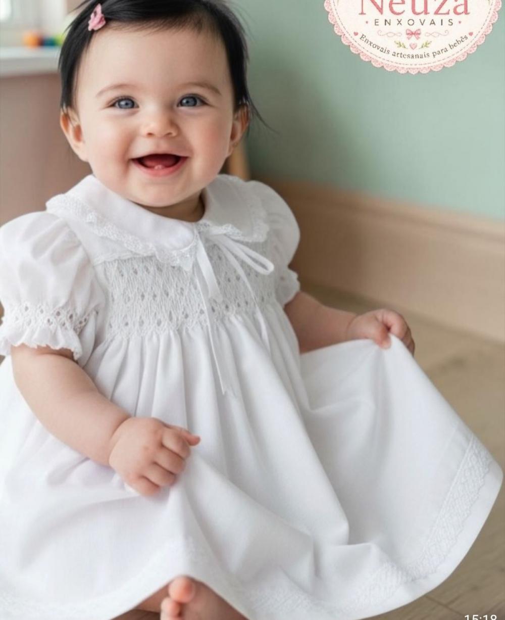 Vestido de Fustão Branco Casinha de Abelha e Pérolas004