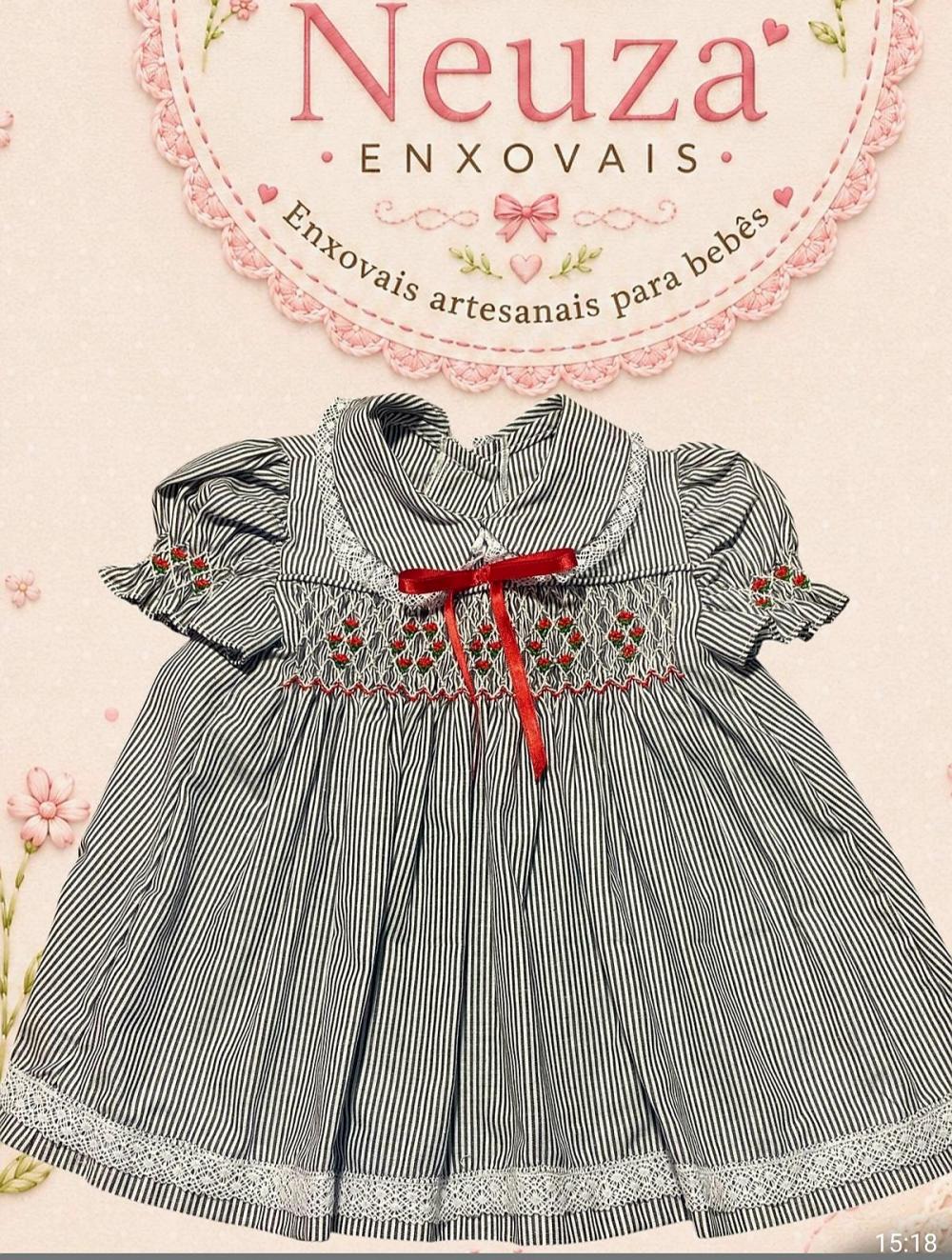 Vestido de Listras em Azulão Casinha de Abelha 003