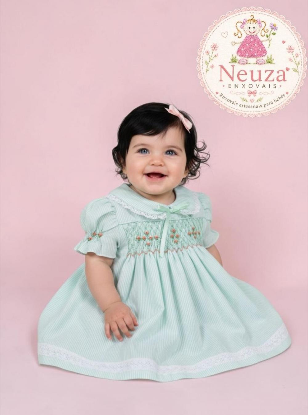 Vestido de Listras em Verde Casinha de Abelha 001