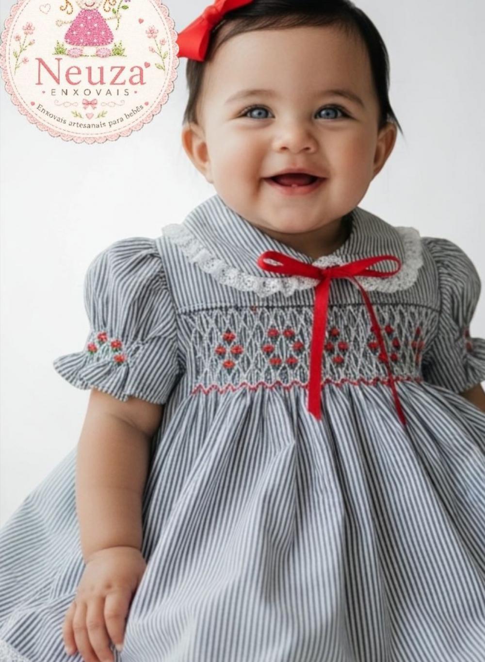 Vestido de Listras em Azulão Casinha de Abelha 003