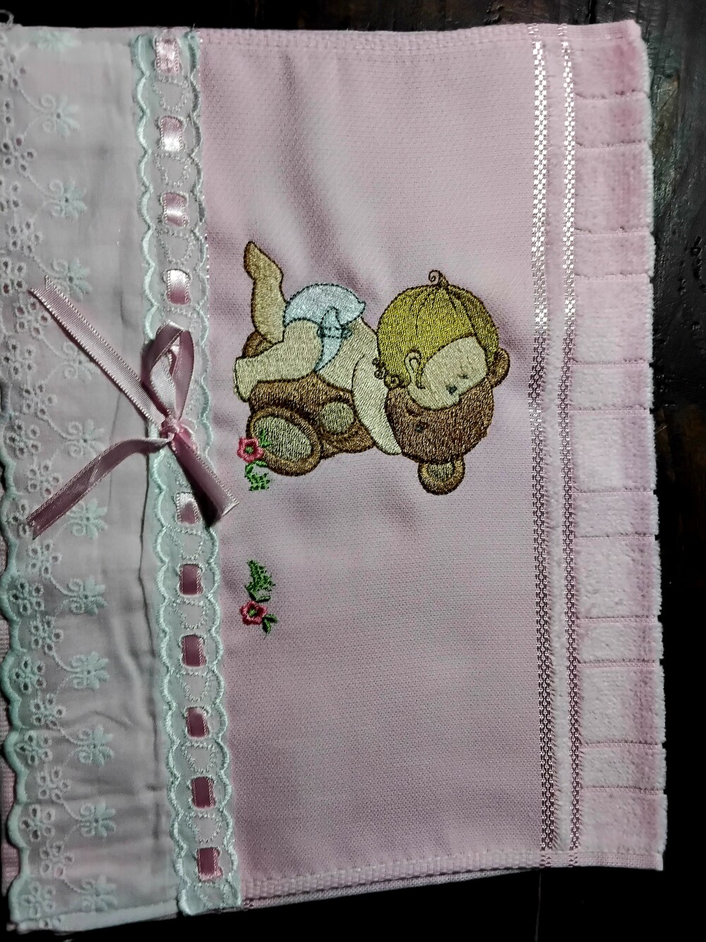 Toalhinha de mão rosa 025
