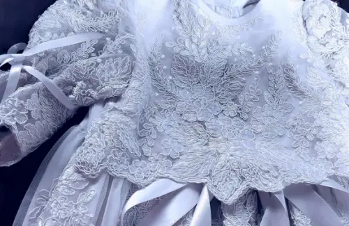 Mandrião de Batismo - Luxo em Renda Helena