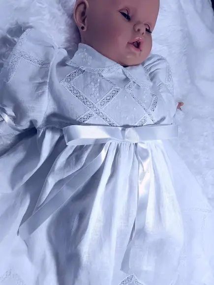 Vestido ou Mandrião de Batismo  Alice 001