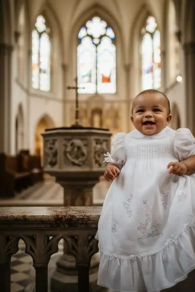 Vestido ou Mandrião de Batismo em Linho  Laura 003
