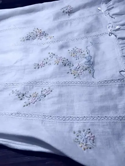 Vestido ou Mandrião de Batismo em Linho  Laura 003