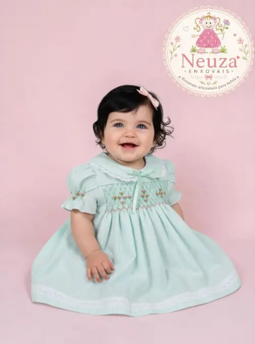 Vestido de Listras em Verde Casinha de Abelha 001