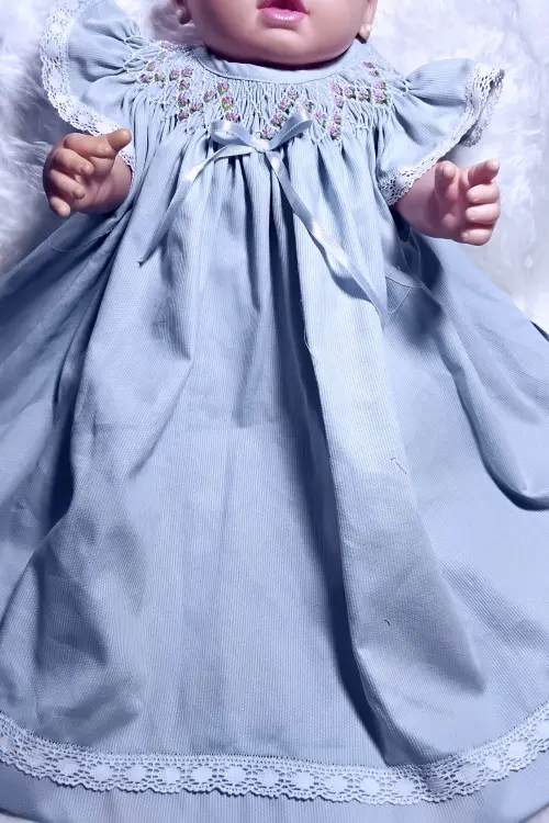 Vestido casinha de abelha azul