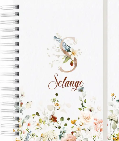 Agenda Floral Personalizada A5 2027| 1 Dia por Página | Com Nome/Inicial