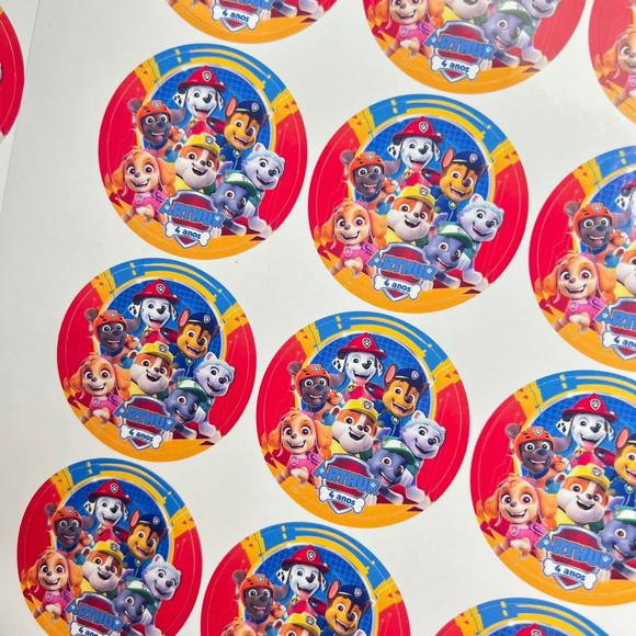 Adesivos para Latinha Patrulha Canina Red