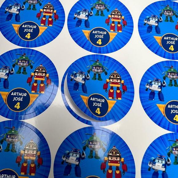 Adesivos para Latinhas Robocar Poli