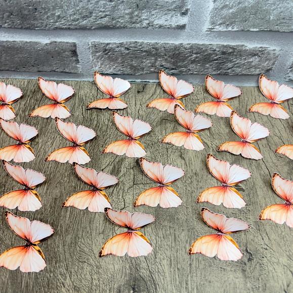 Apliques Borboletas Impressas Alaranjadas