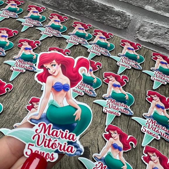 Apliques Tubetes Ariel a Pequena Sereia