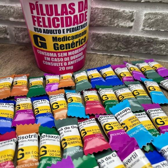 Baldinho com Balinhas Pílulas da Felicidade 50 Unidades