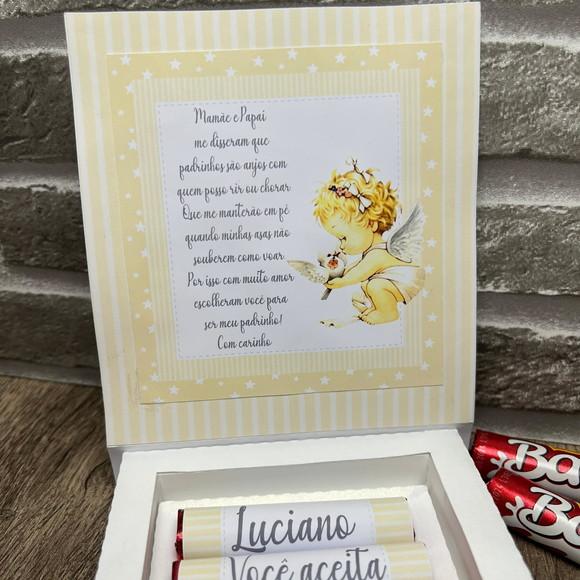 Caixa Batizado Padrinho Batom