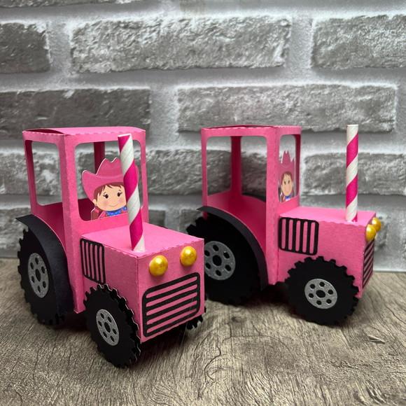 Caixa Trator Fazendinha Rosa