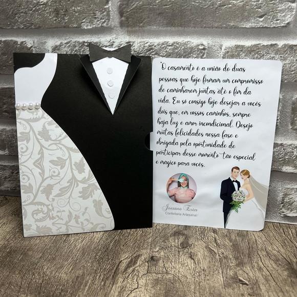 Cartão Agradecimento/ Convite Casamento Terno Vestido
