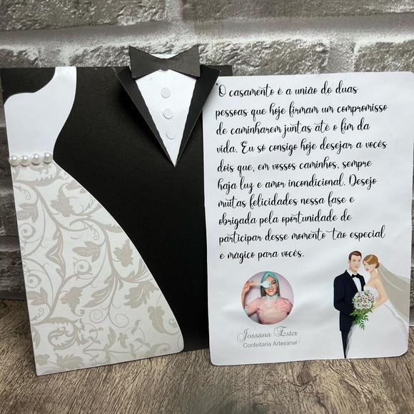 Cartão Agradecimento/ Convite Casamento Terno Vestido