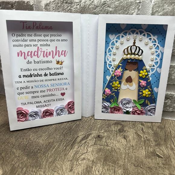 Convite Padrinhos de Batismo Nossa Senhora Aparecida