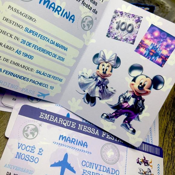 Convite Passaporte Disney 100 Anos
