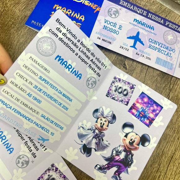 Convite Passaporte Disney 100 Anos