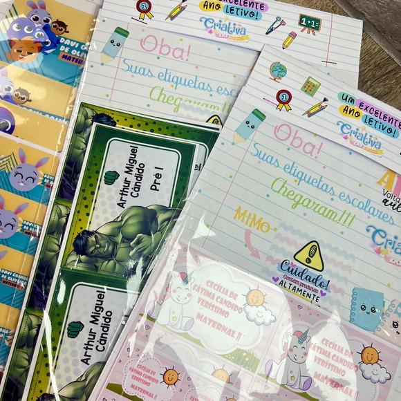 Etiquetas Escolares Combo Diversos