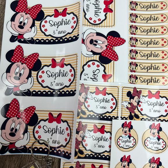 Etiquetas Escolares Combo Minnie