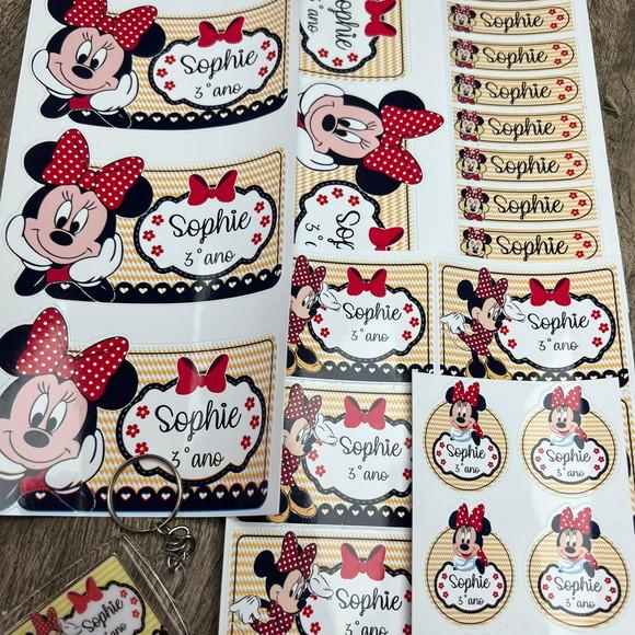 Etiquetas Escolares Combo Minnie