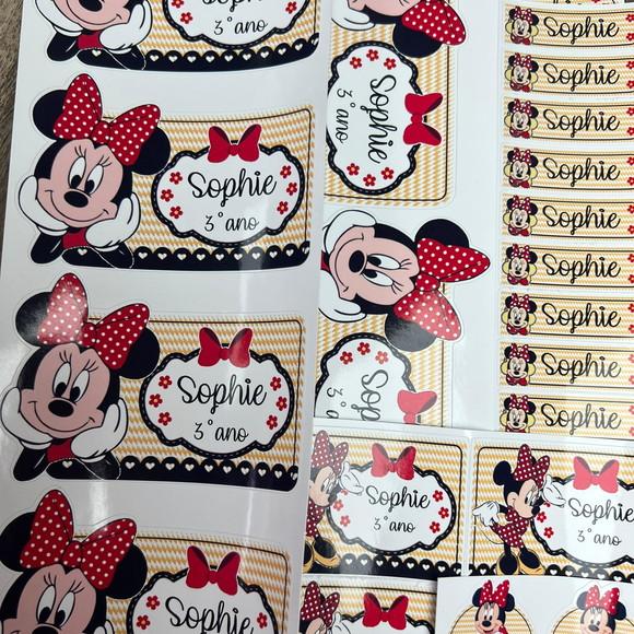 Etiquetas Escolares Combo Minnie