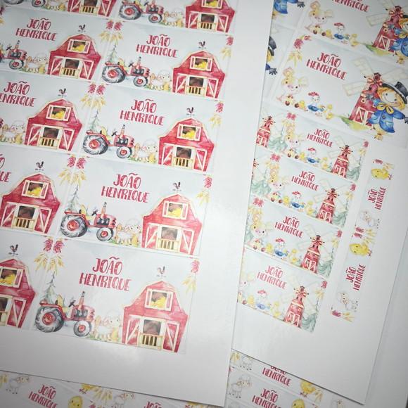 Etiquetas Escolares Combo Fazendinha