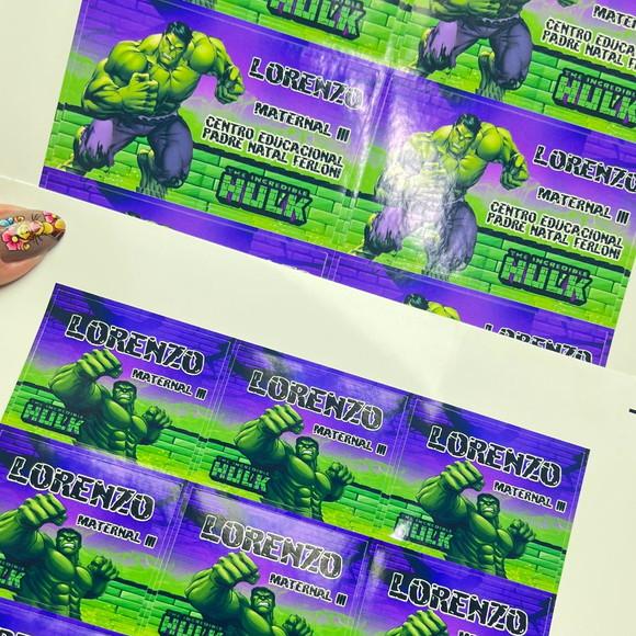Etiquetas Escolares Hulk