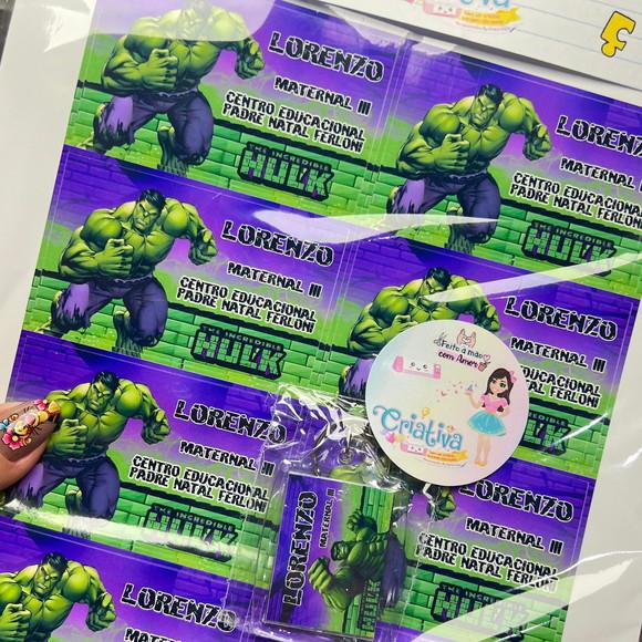 Etiquetas Escolares Hulk