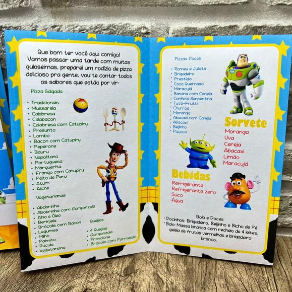 Menu Cardápio Infantil Festa Toy Story