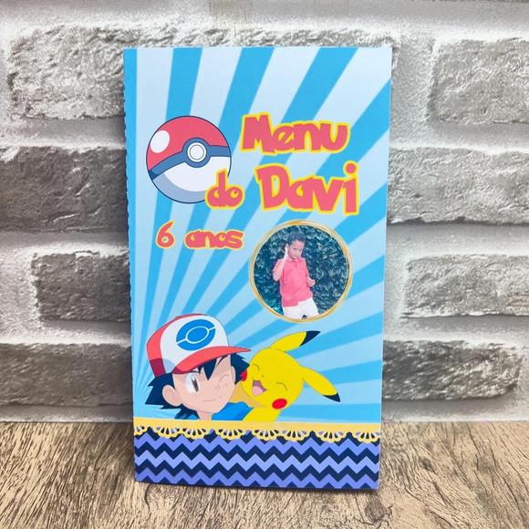 Menu Cardápio Infantil Festa Aniversário Pokémon