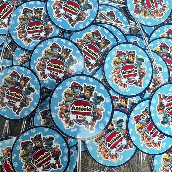 Mini Toppers Para Brigadeiro Patrulha Canina