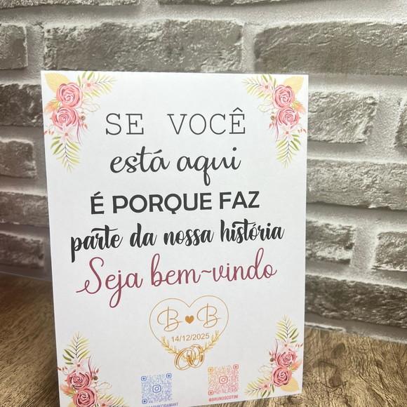Porta Recado de Mesa para Convidados Noivos Casamento