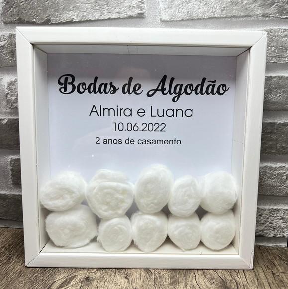 Quadro Bodas de Algodão 2 Anos de Casamento
