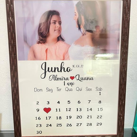 Quadro Casal Calendário e Foto