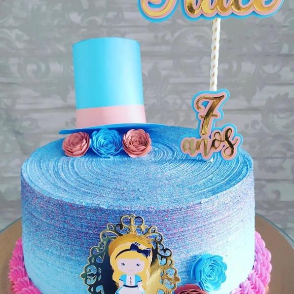 Topo de Bolo Alice no País das Maravilhas Chapéu