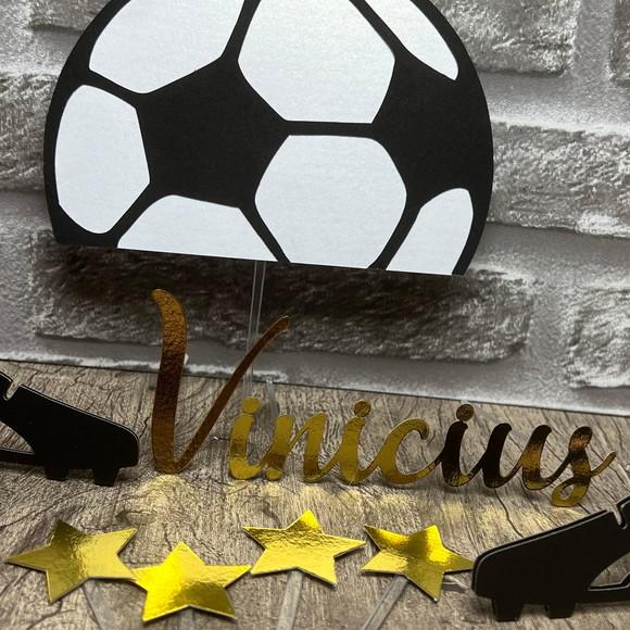 Topo de Bolo Bola Chuteiras Futebol