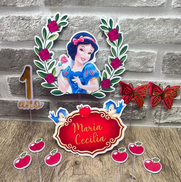 Topo de Bolo Branca de Neve