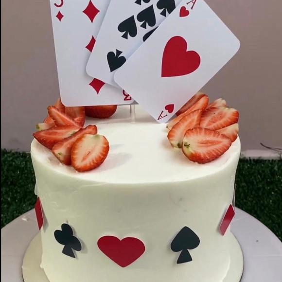 Topo de Bolo Cartas Baralho