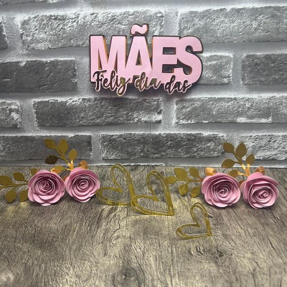 Topo de Bolo Dia das Mães Flores