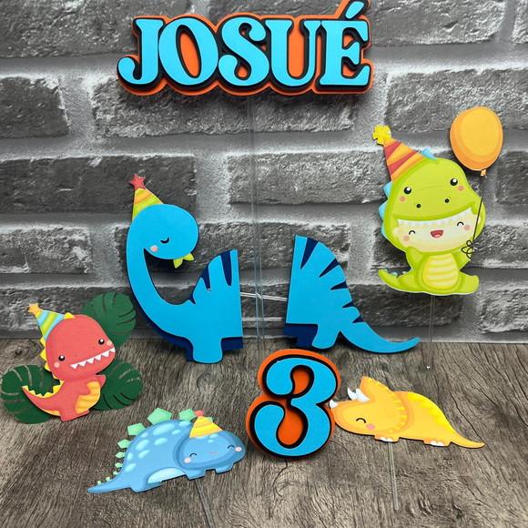 Topo De Bolo Dino Cute 3d