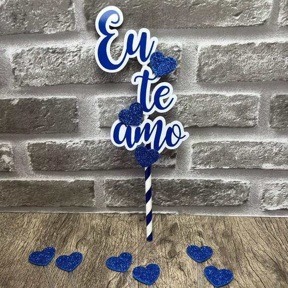 Topo de Bolo Eu Te Amo