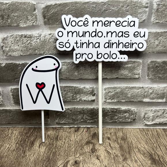 Topo de Bolo Flork Você Merecia o Mundo