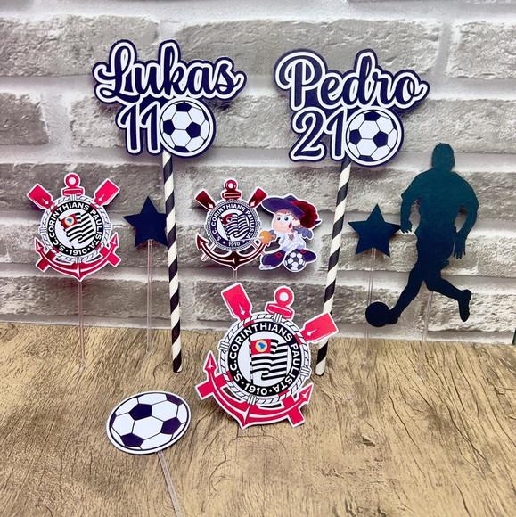 Topo de Bolo Futebol Corint 2 Nomes