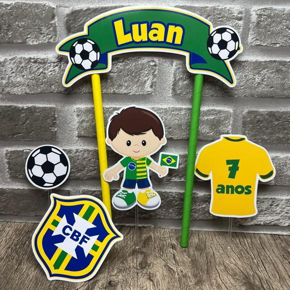 Topo de Bolo Futebol Brasil